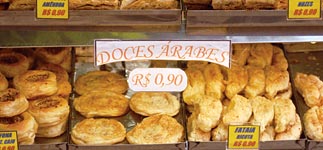 Arab sweets are for sale at a Syrian-style bakery in Rio.