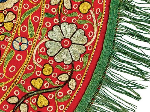 On the cover: Saddle cover, detail, Uzbekistan, late 19th century. Wool and silk. The Textile Museum Collection 2021.17.45, Brick Freedman Collection. Equestrian textiles started with the nomadic need to protect the horse and its rider: to absorb the horse’s sweat and provide both stability to the rider and protection for the horse’s barrel. Over the centuries, these textiles evolved to have decorative and spiritual meaning alongside the rising importance of the horse as a very valuable asset.